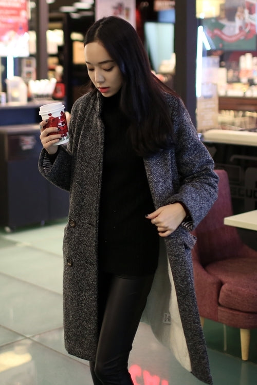 Black Chic Mannish Winter Long Coats