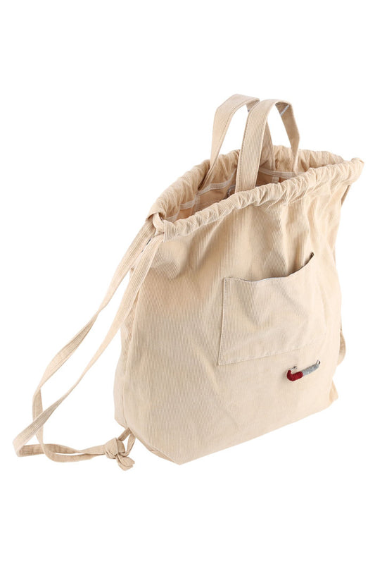 Beige Corduroy Multi Totes Backpacks