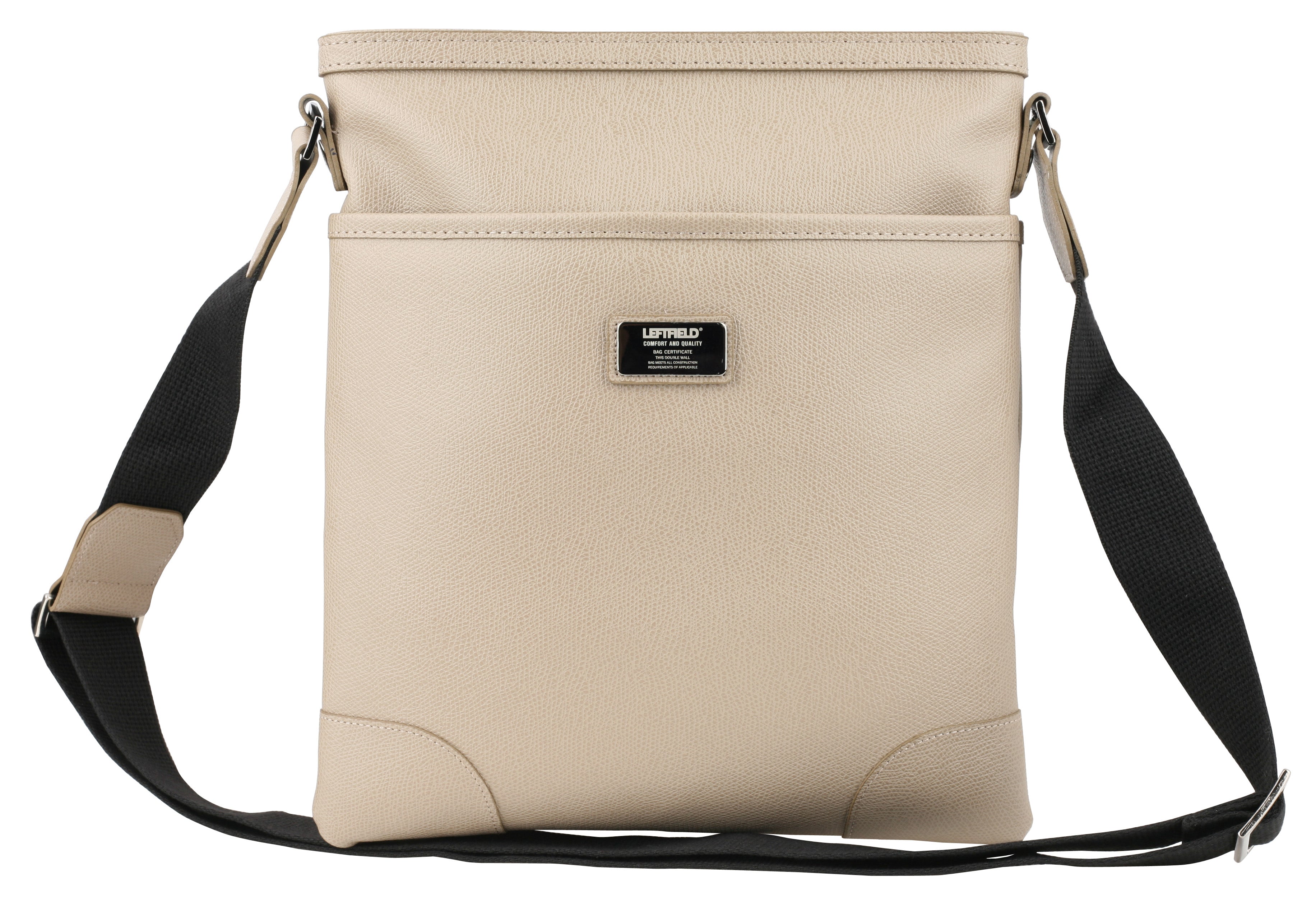Beige Synthetic Leather Cross Body Bags