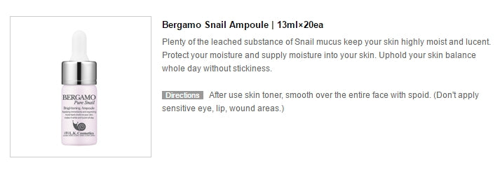 Bergamo Snail Ampoule Sets