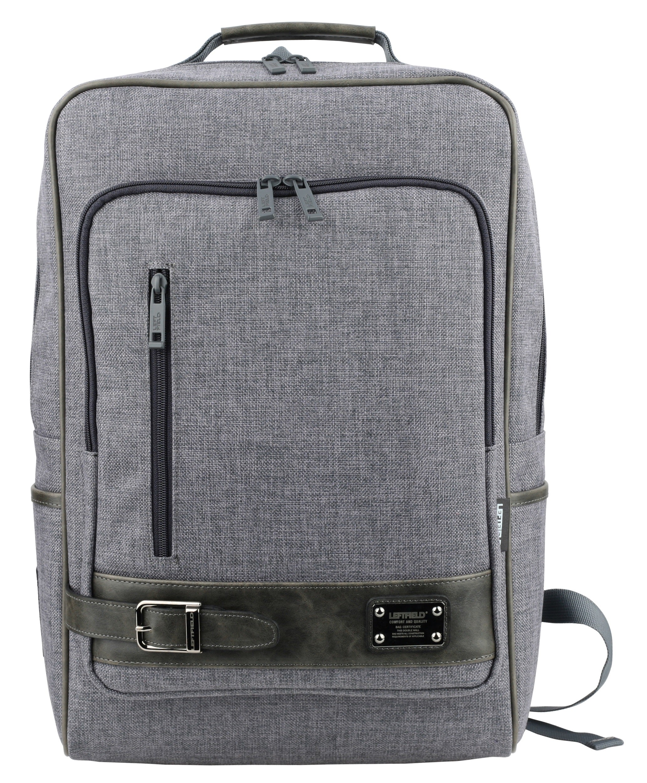 Gray Canvas Casual Daypacks Laptop Backpacks