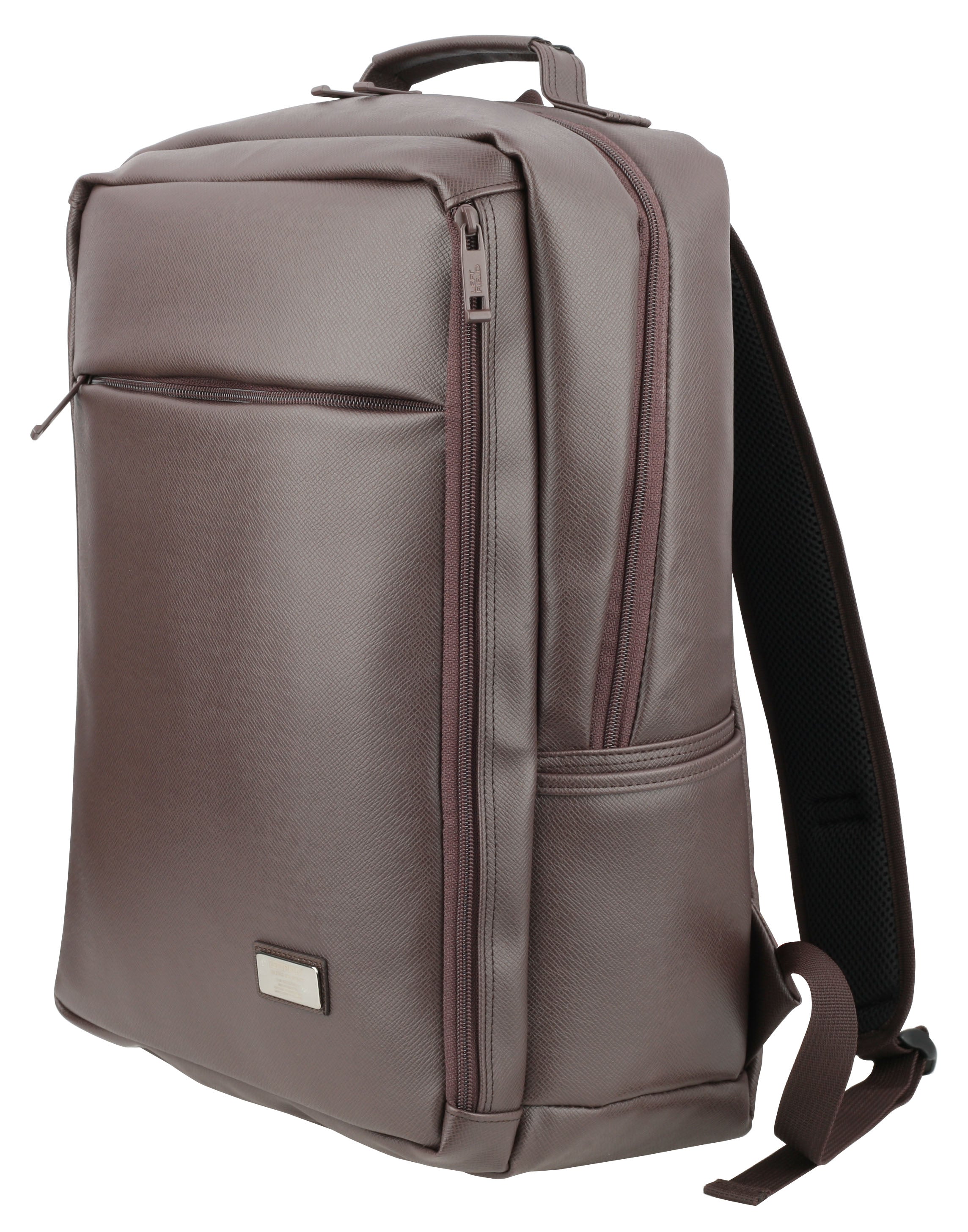 Dark Brown Synthetic Leather Laptop Backpacks