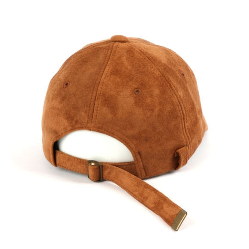 Camel Synthetic Suede Baseball Caps