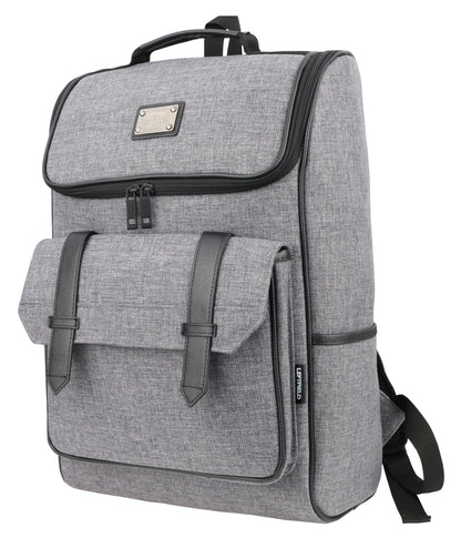 Gray Casual Canvas Laptop Rucksacks Backpacks