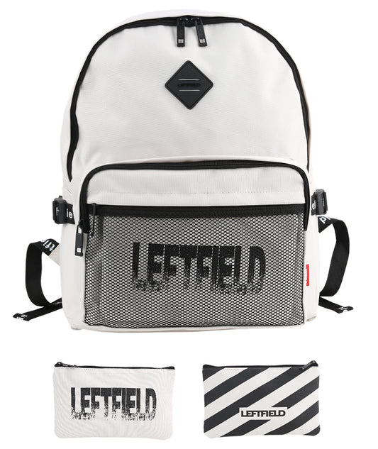 Ivory Casual Mesh Backpacks with Pouch