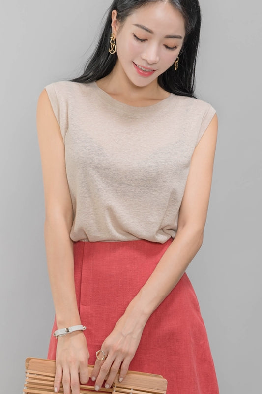 Daily Linen Sleeveless Tops