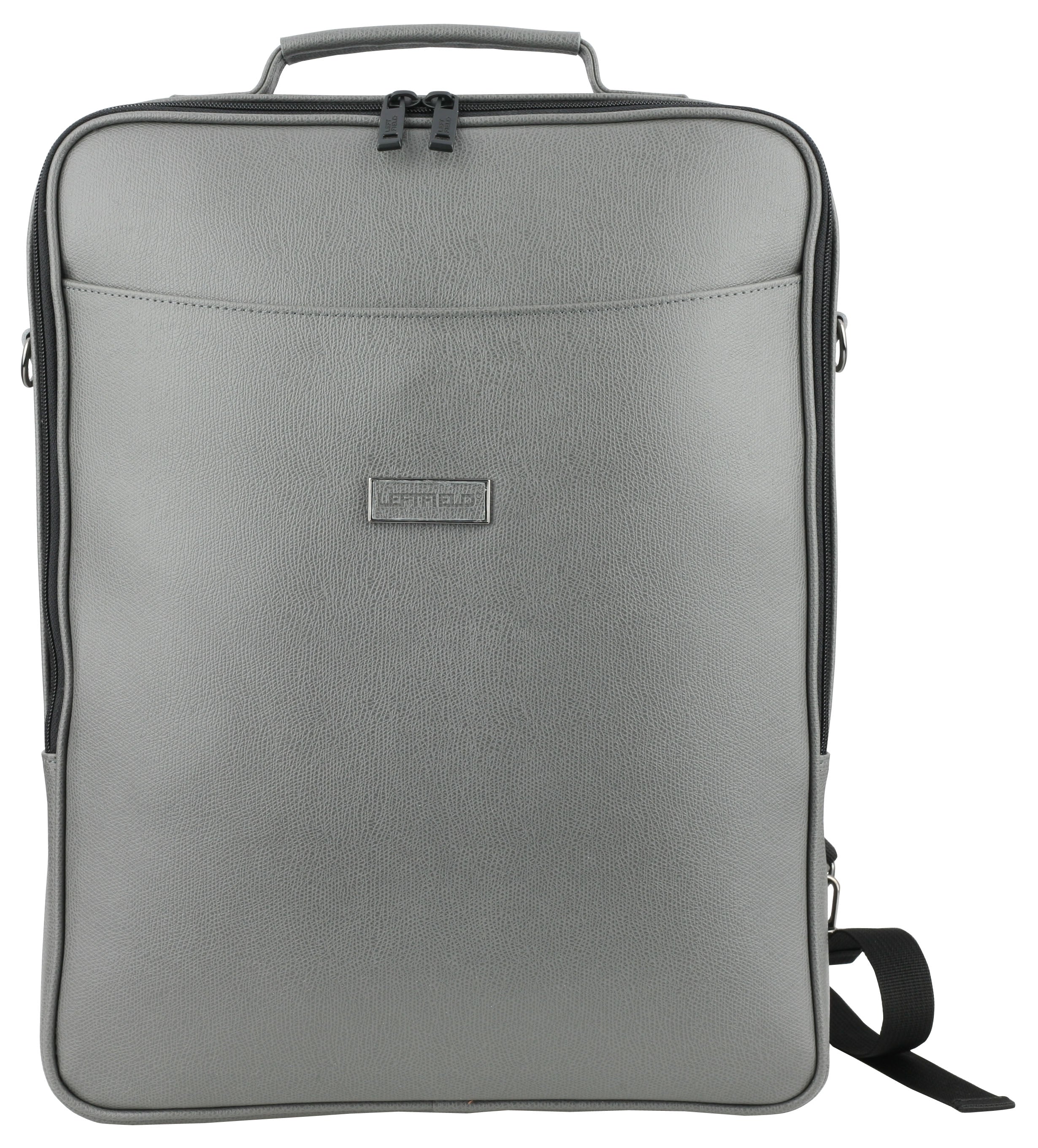 Gray Faux Leather Laptop Backpacks