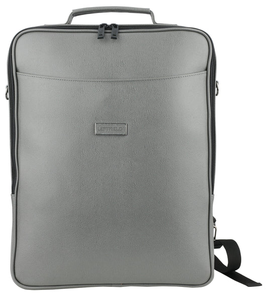 Gray Faux Leather Laptop Backpacks