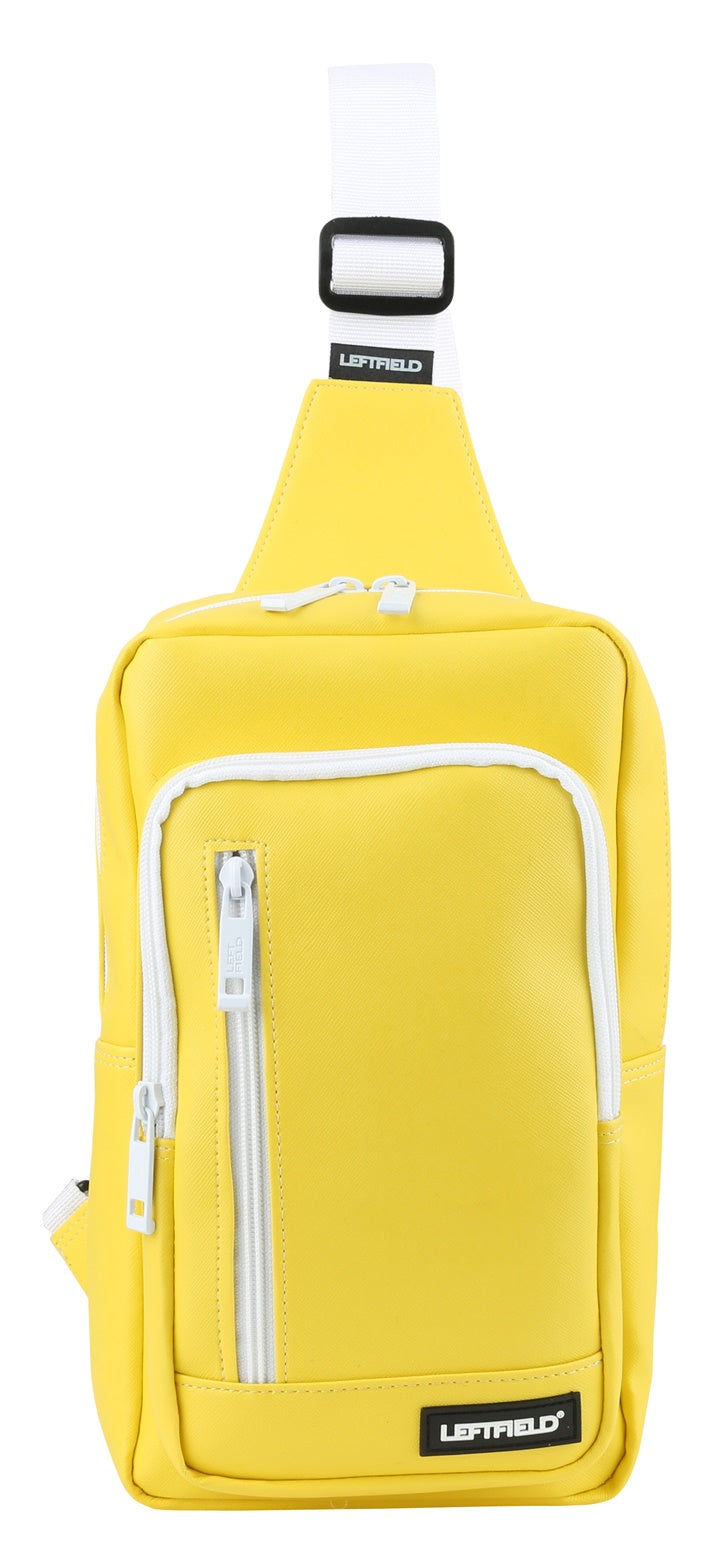 Yellow Faux Leather Messengers Sling Bags