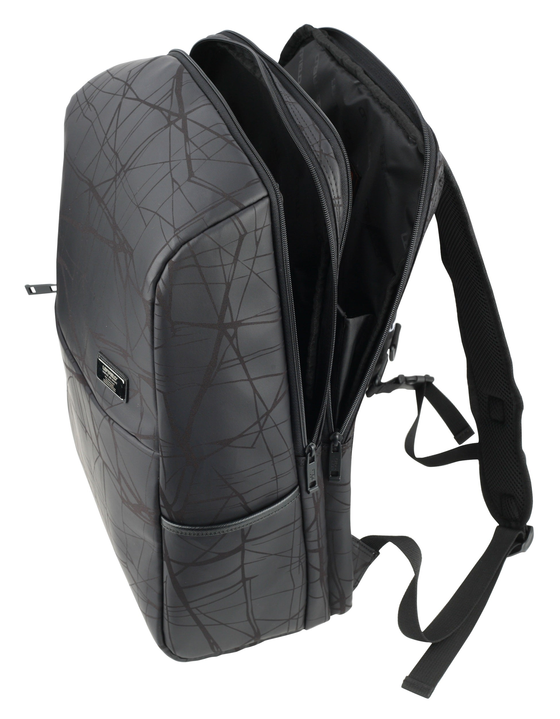 Spider Web Black Faux Leather Backpacks