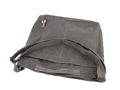 Grey Unisex Corduroy Crossbody Bags