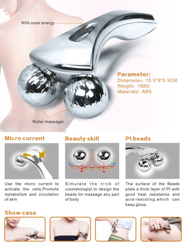 3D Shape Roller Massager Skin Tightening-Silver