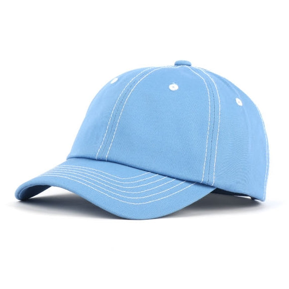 Blue Contrast Stitch Baseball Caps