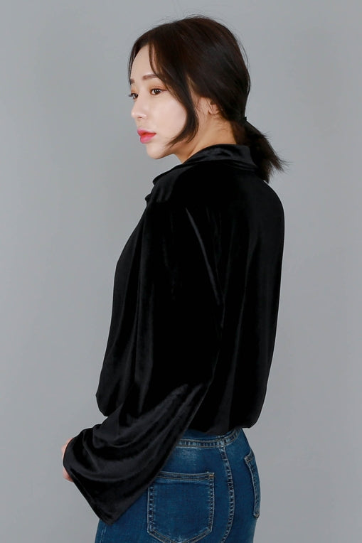 Black Chic Velvet Shirts