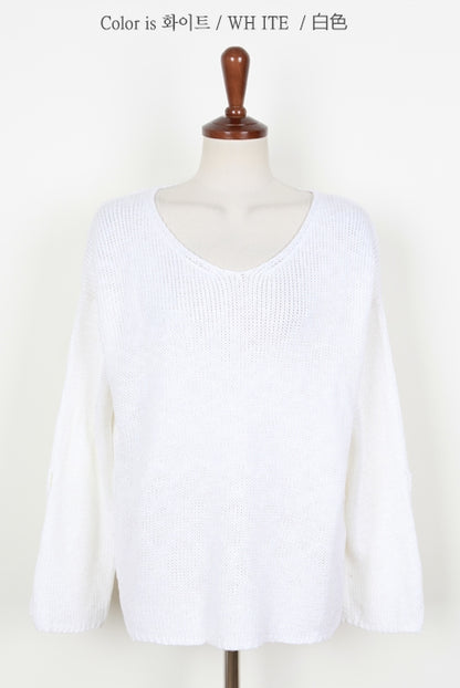 Loose Scoop Neck Knitted Sweaters