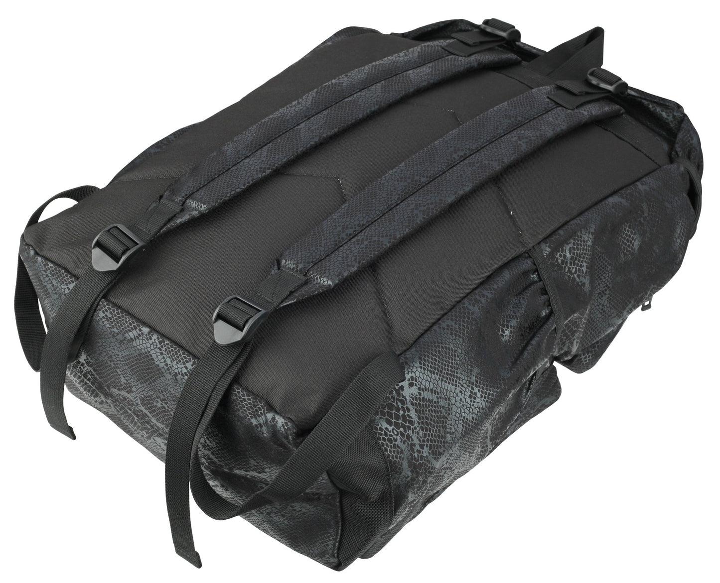 Black Snakeskin Patterned Synthetic Leather Backpacks Rucksacks