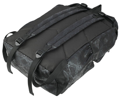 Black Snakeskin Patterned Synthetic Leather Backpacks Rucksacks