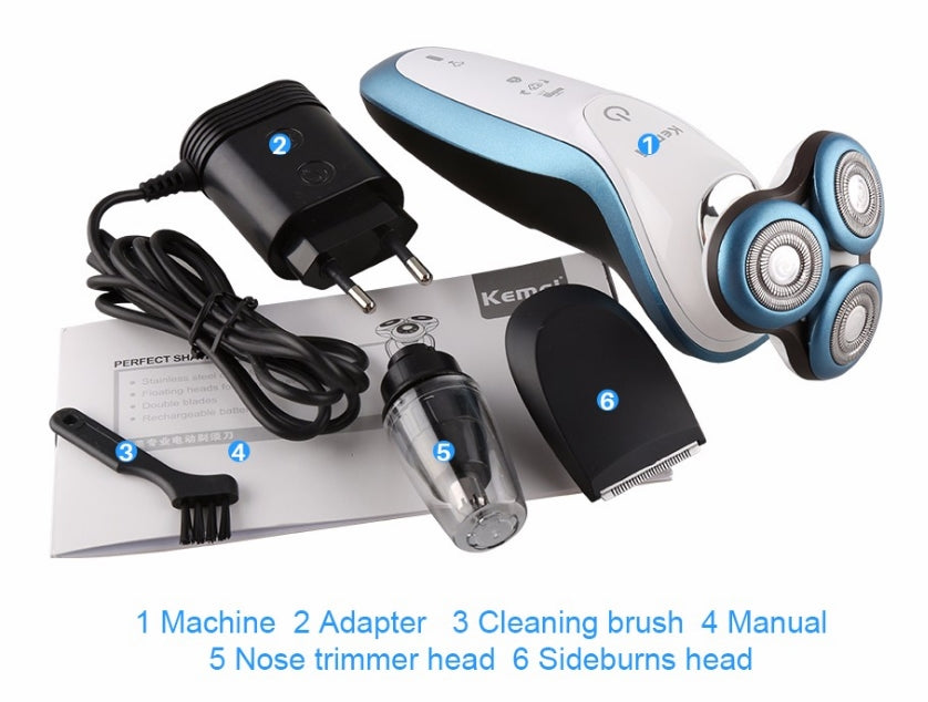 Kemei 3D Electric Shavers Professional Trimmer Waterproof Razor