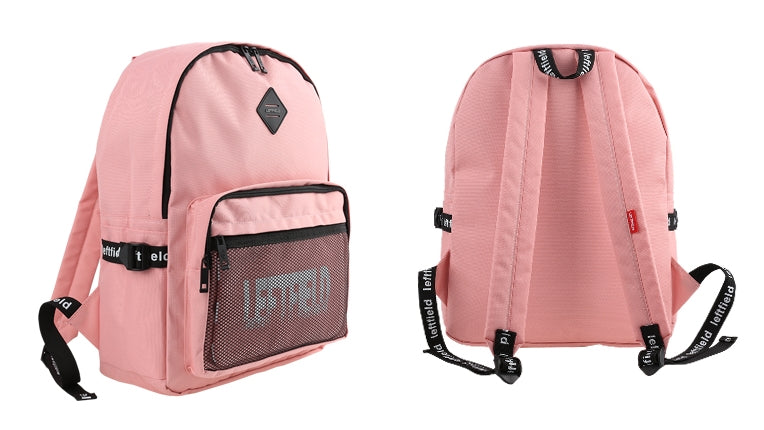 Pink Casual Mesh Backpacks with Pouch
