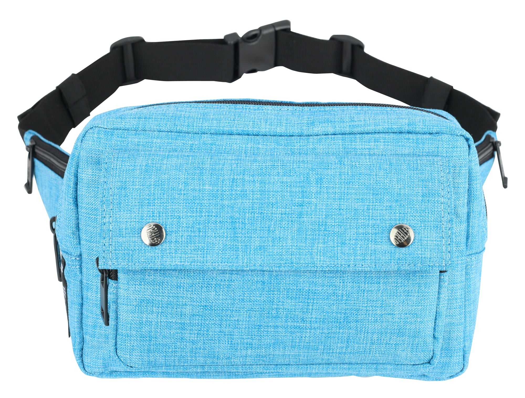 Aqua Blue Canvas Solid Fanny Packs