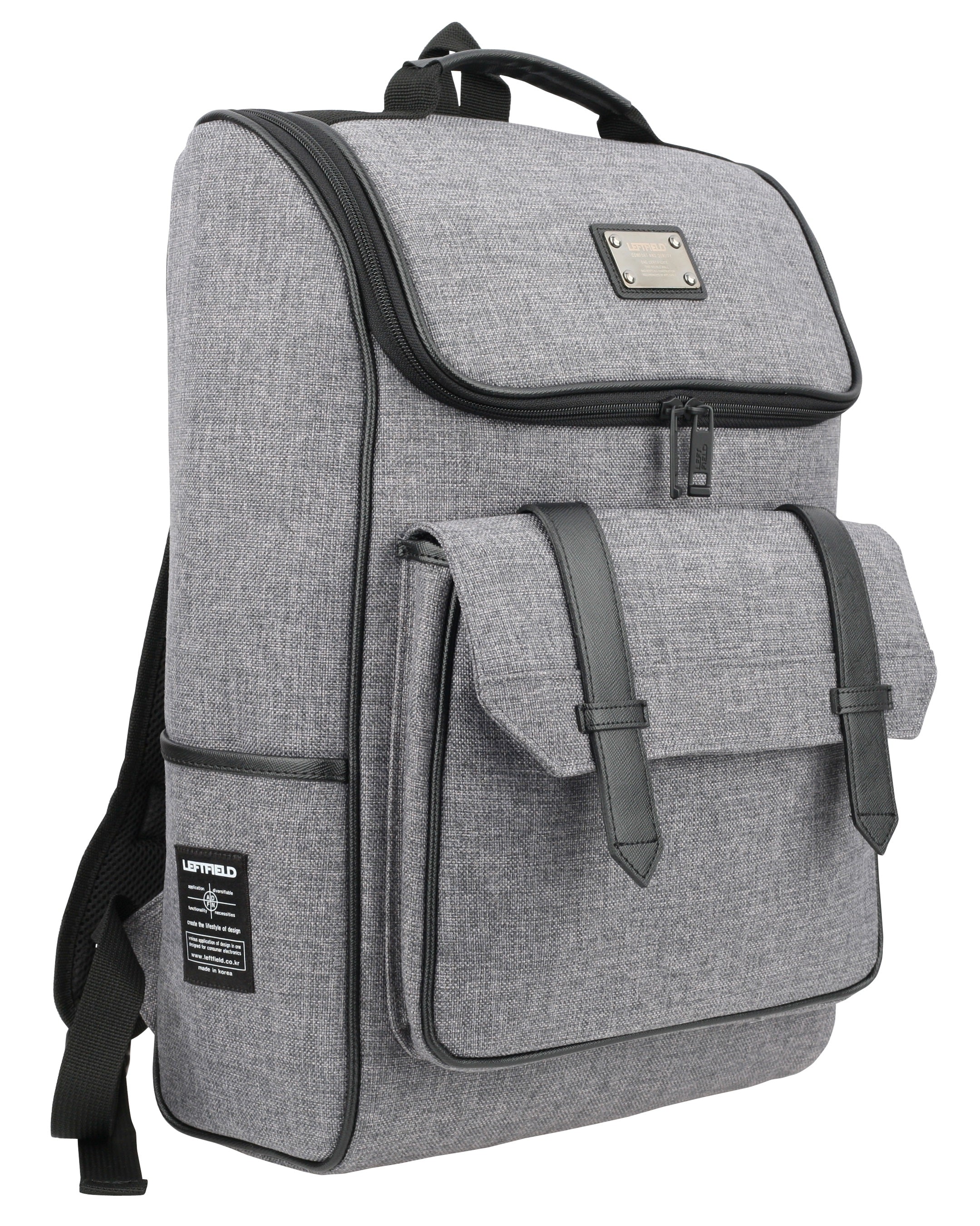 Gray Casual Canvas Laptop Rucksacks Backpacks