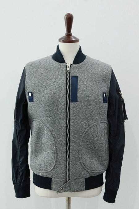 Gray Blue Hybrid Boyfriend Baseball Bomber Jackets