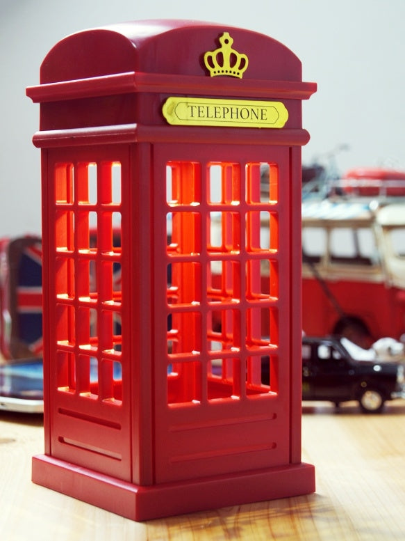 Red Retro London Telephone Booth USB Charging LED Night Mood Lights