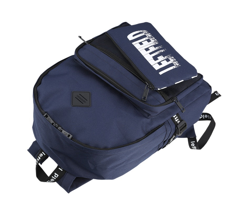 Navy Blue Casual Mesh Backpacks with Pouch