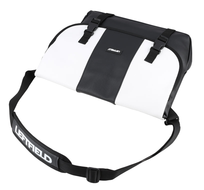 White Black Faux Leather Messenger Bags