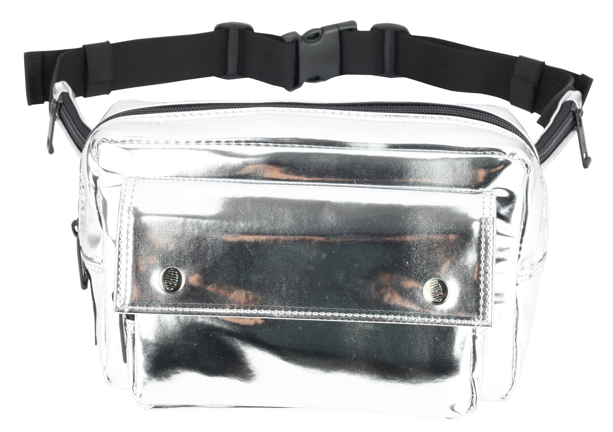 Silver Faux Patent Leather Fanny Packs