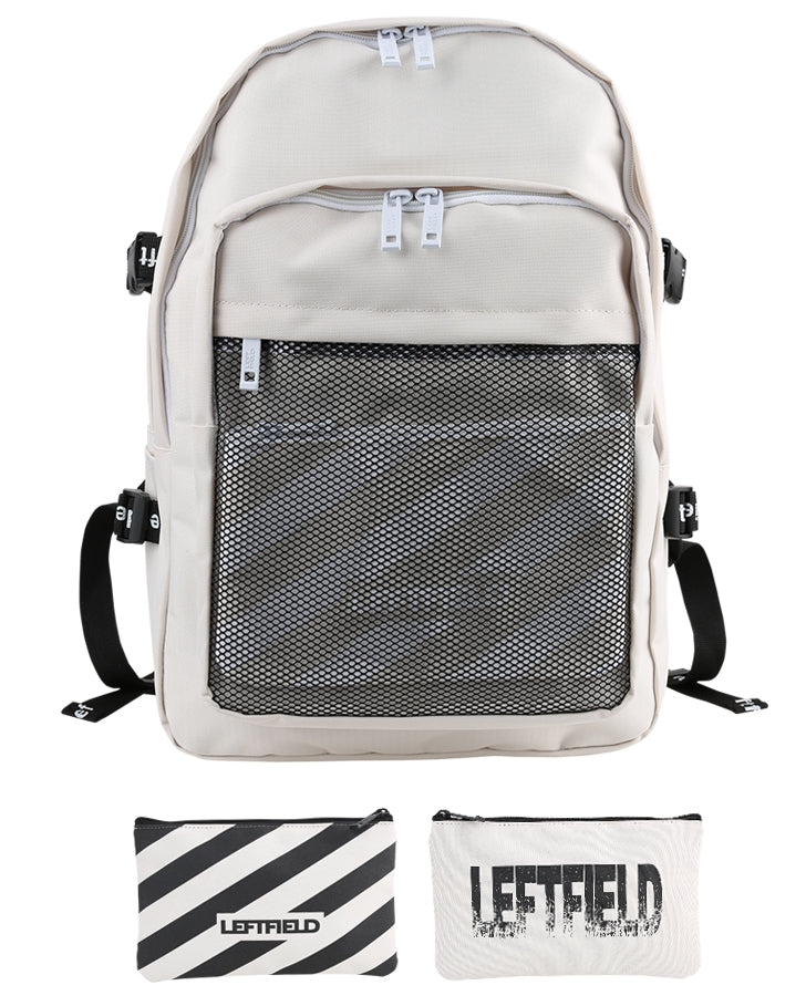 Ivory Casual Mesh Backpacks with Pouch