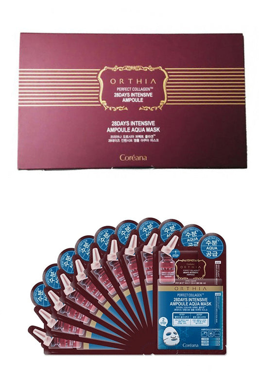 Coreana Orthia Pefect Collagen 28days Intensive Ampoule Aqua Masks Sets