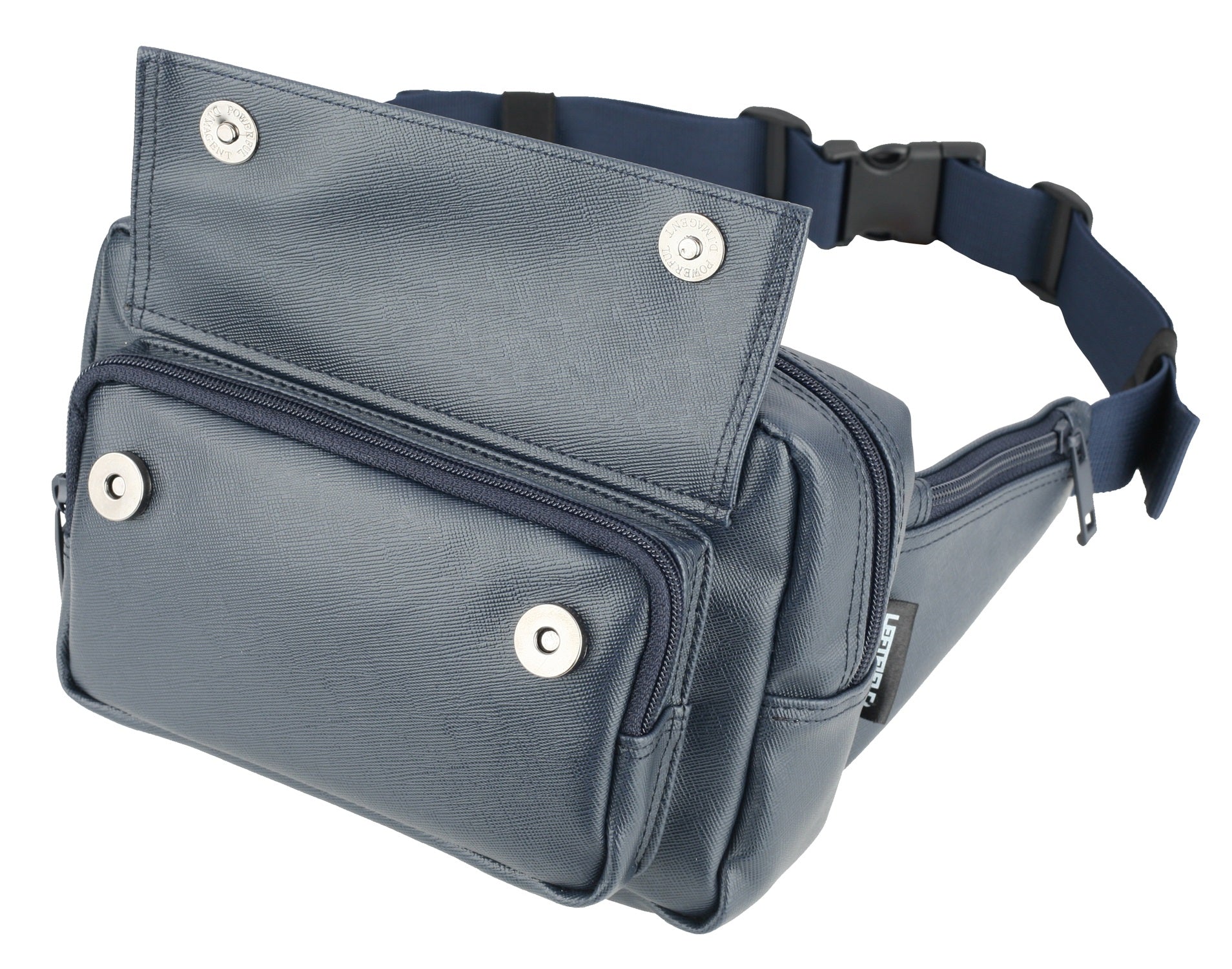 Navy Blue Faux Leather Fanny Packs Cross-body Bags