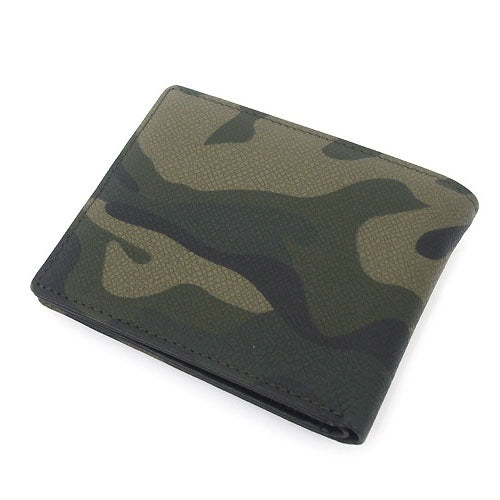 Khaki Green Military Camouflage Bifold Leather Wallets