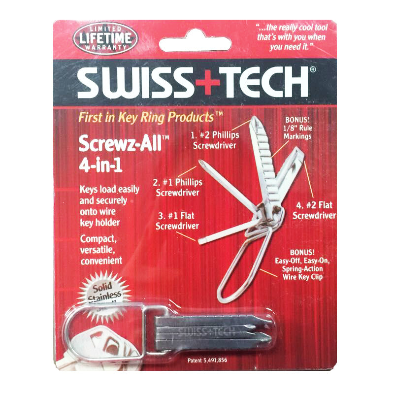Swiss Tech Screwz-All 4-in-1 Chain Keys Screwdriver Sets