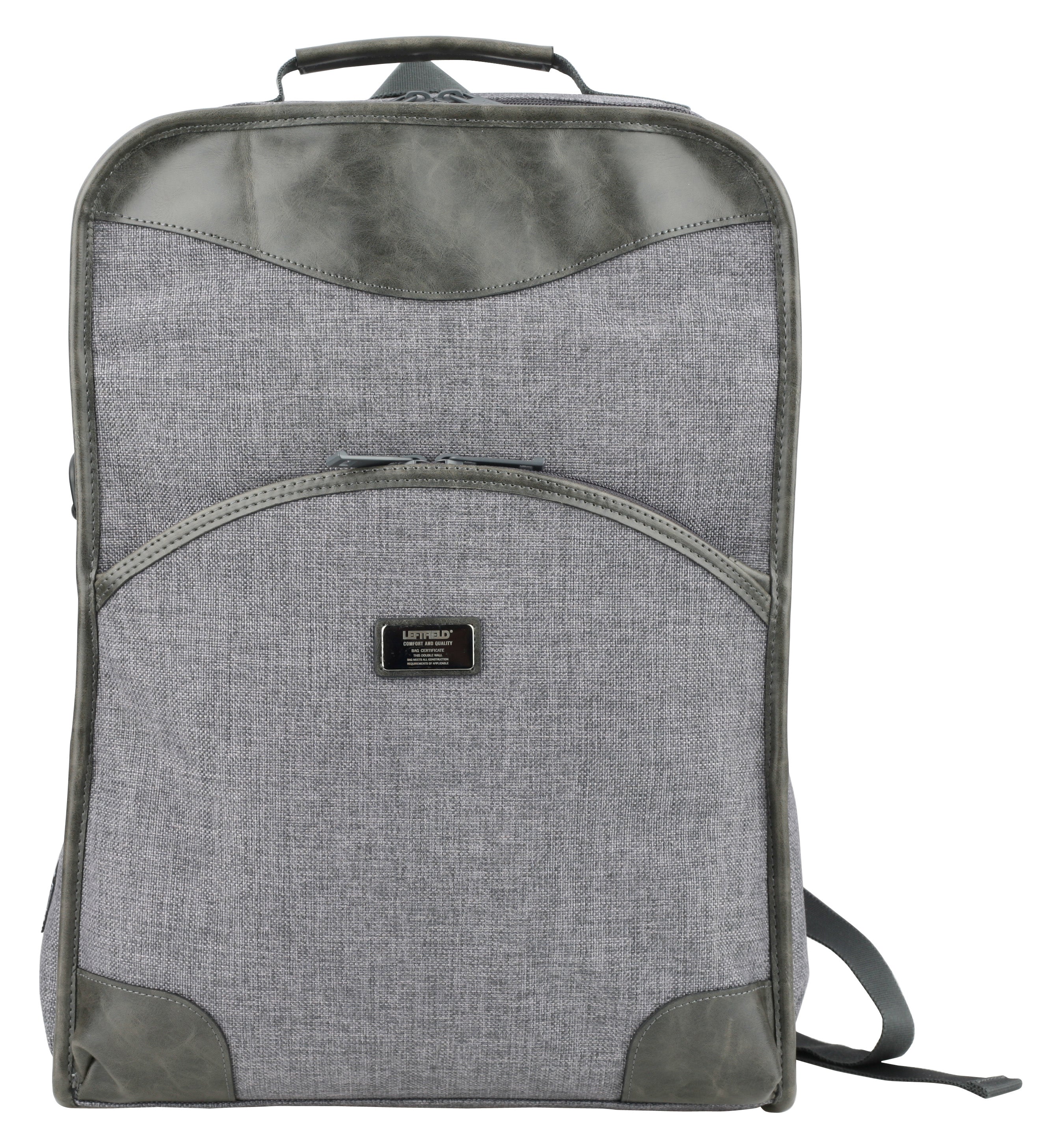 Gray Vintage Canvas Faux Leather School Backpacks