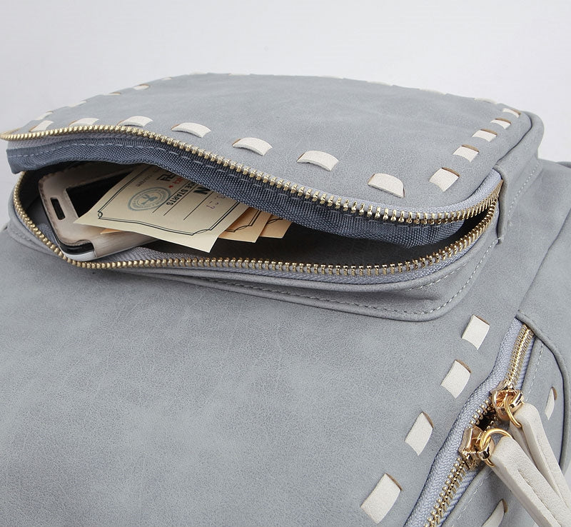 Gray Stitch Tassel Mini Backpacks