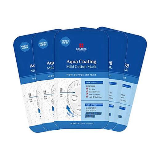 Leaders EX Solution Aqua Coating Mild Cotton Masks 10 Sheets