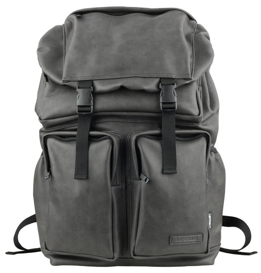 Grey Synthetic Leather Rucksacks Travel Backpacks