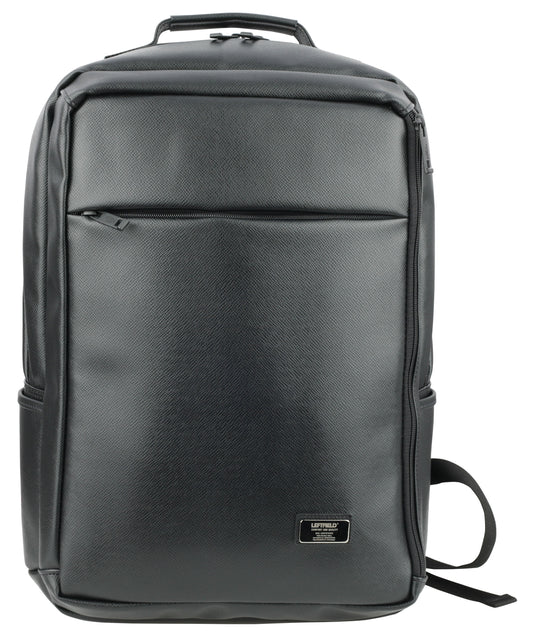 Black Synthetic Leather Laptop Backpacks