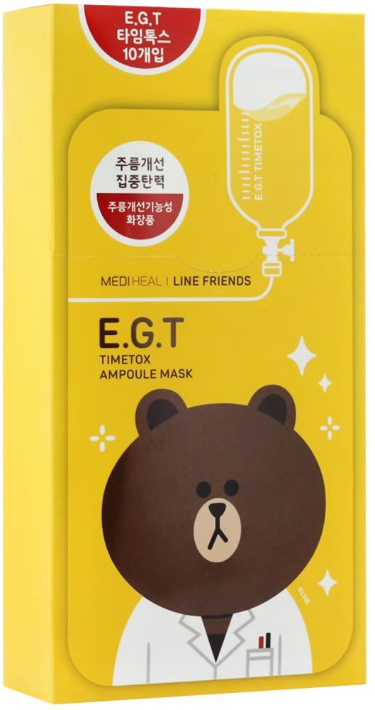 Mediheal Line Friends E.G.T Timetox Ampoule Masks [10 sheets]