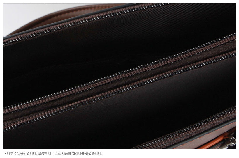 Brown Synthetic Leather Business Crossbody Briefcases