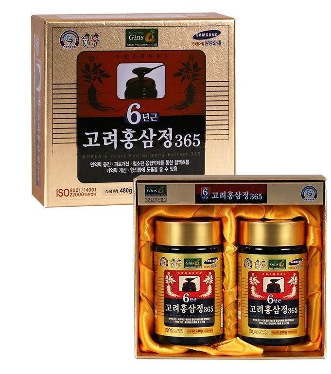 Korean 6 Years Root Red Ginseng Extract 480g [240g × 2 Bottle] panax