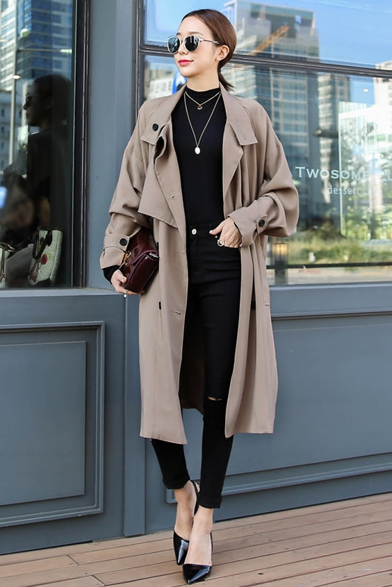 Beige Long Trench Coats