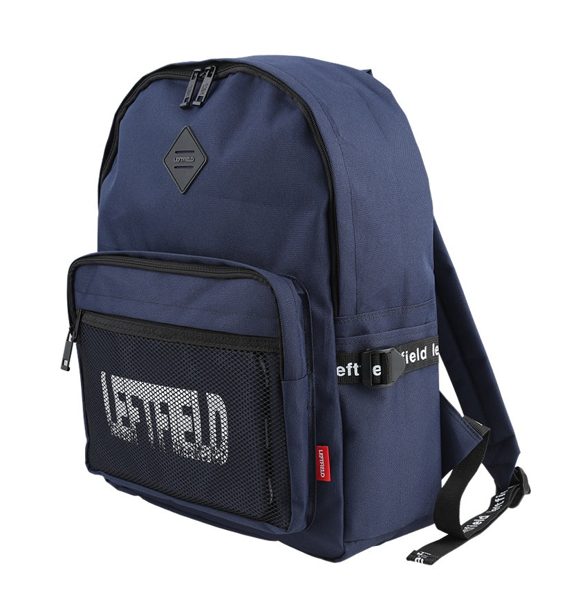 Navy Blue Casual Mesh Backpacks with Pouch