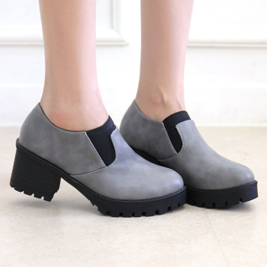 Gray Faux Leather Chelsea Booties