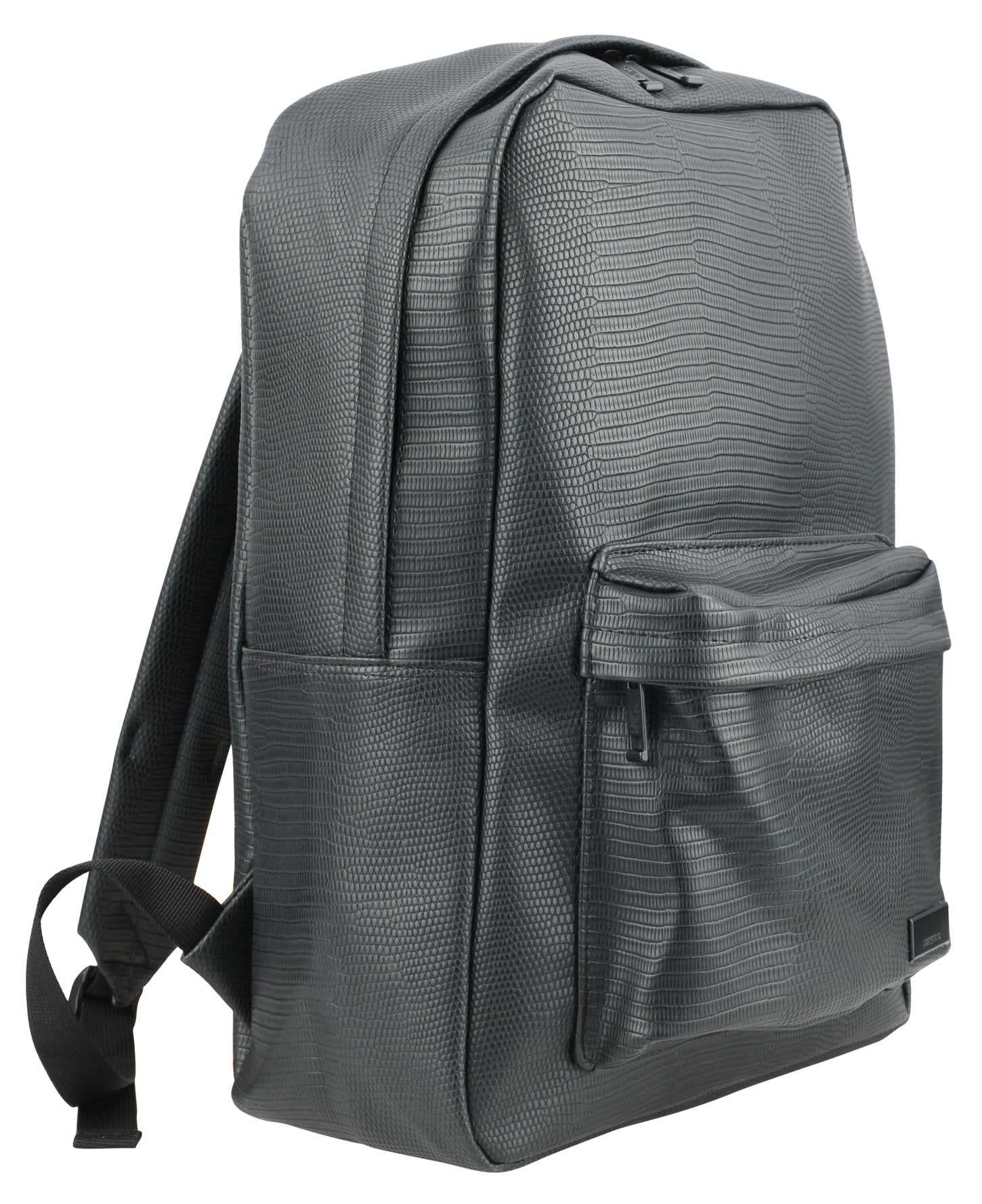 Black Snakeskin Pattern Faux Leather School Backpacks