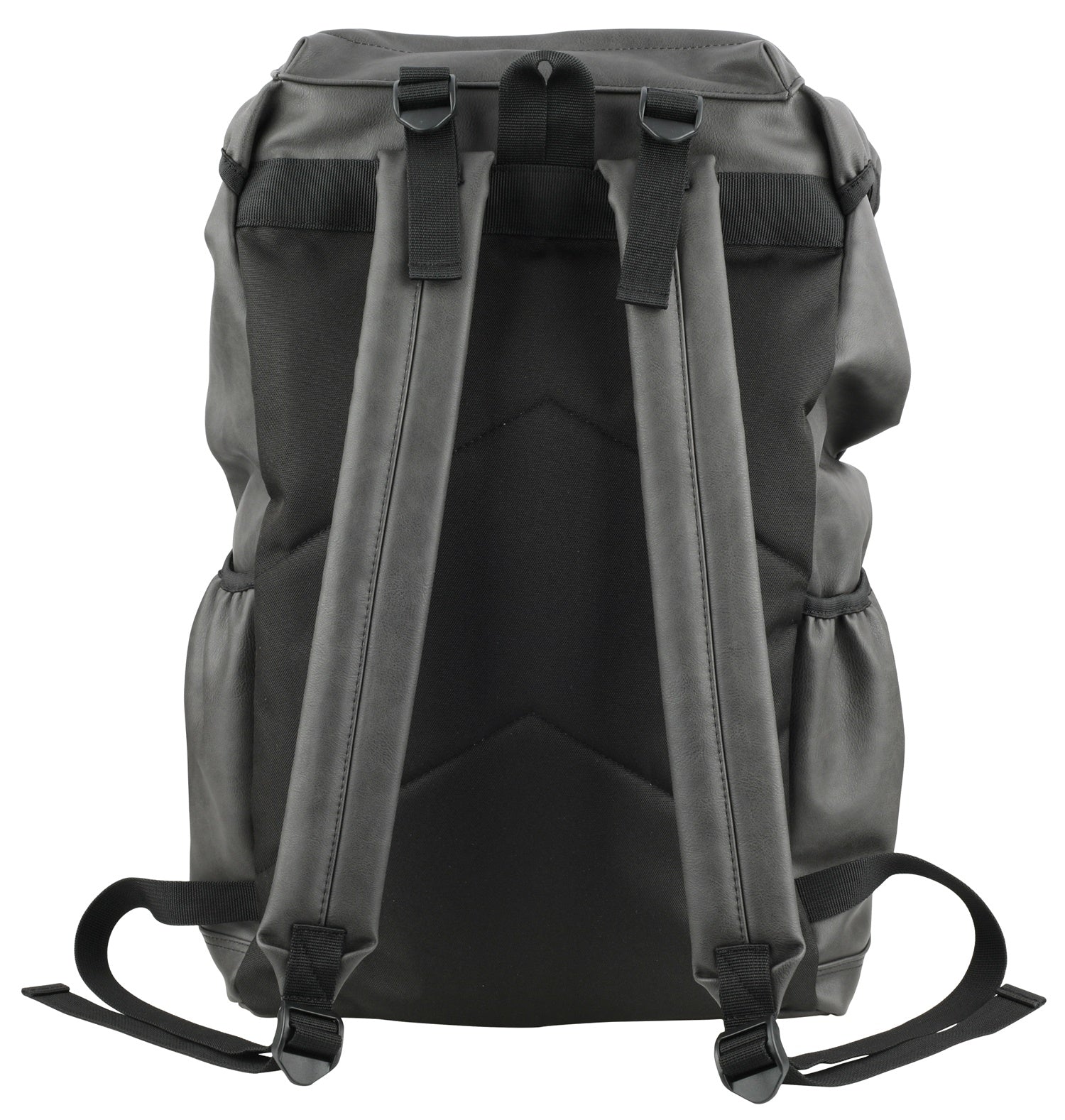 Grey Synthetic Leather Rucksacks Travel Backpacks