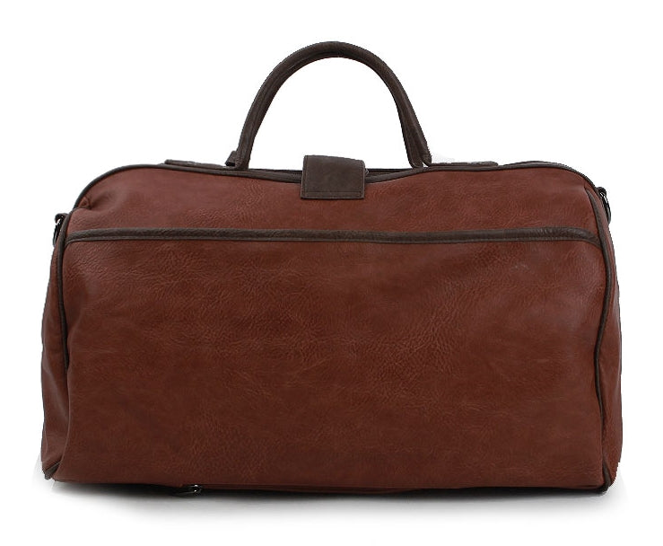 Tan Vintage Synthetic Leather Duffle Gym Bags