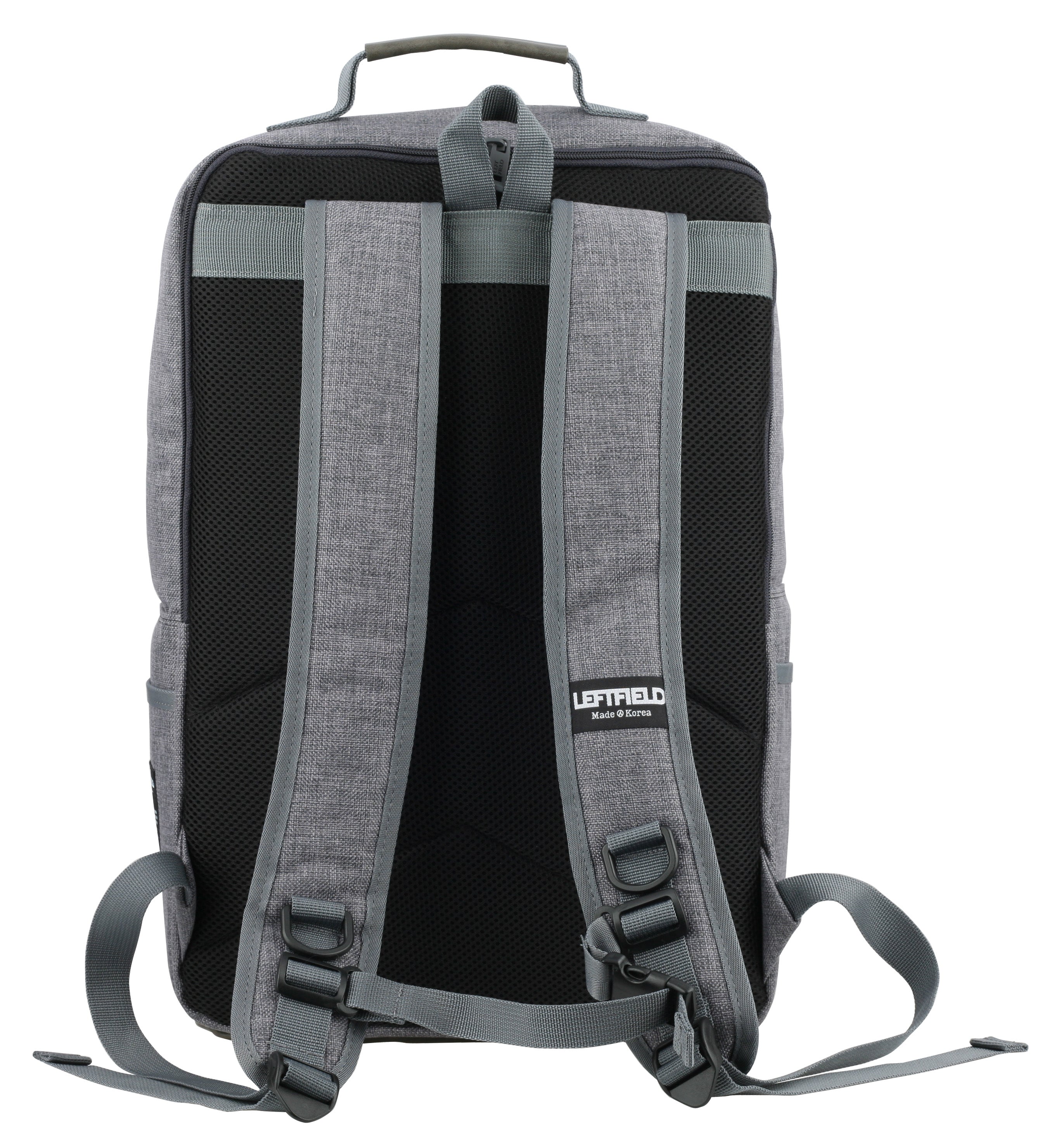 Gray Diagonal Zipper Canvas Casual Backpacks
